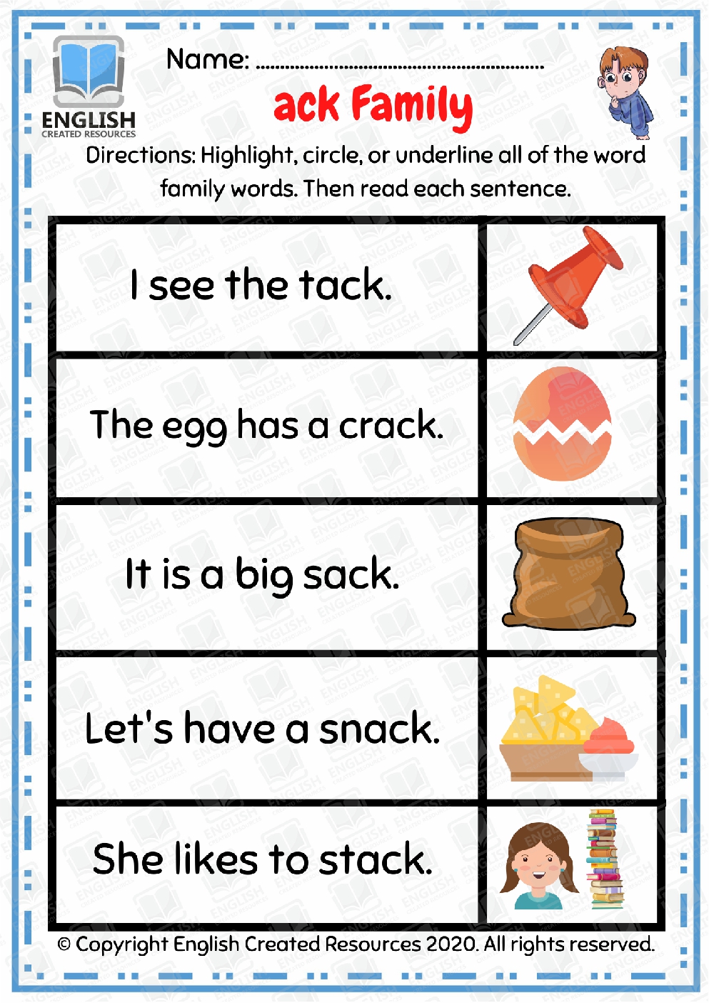 Phonics Sentences Short Vowel Word Families for Kids 2021