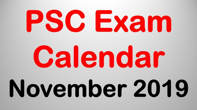 PSC Exam Calendar - November 2019