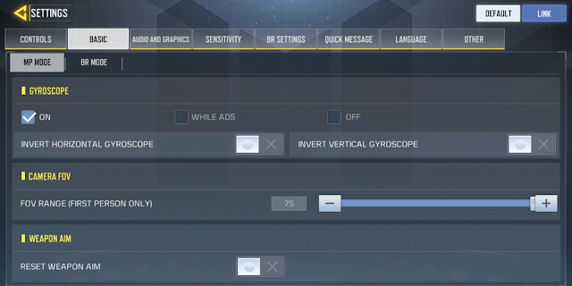 Settingan Basic Call of Duty Mobile Settingan Basic Call of Duty Mobile