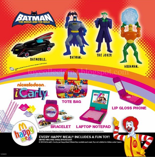 Toy Collector New Zealand: McDonalds Batman and iCarly Happy Meal Toys 2010