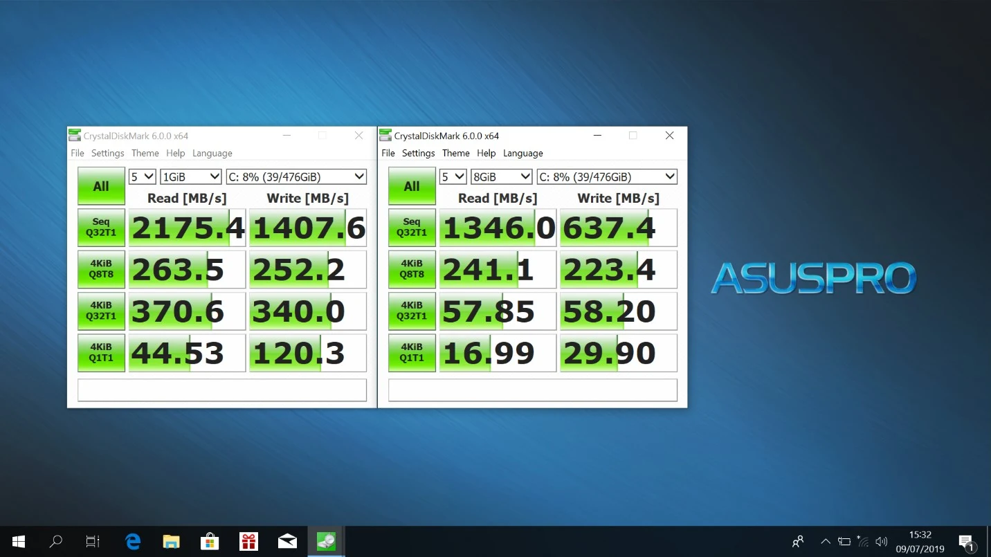 Benchmark CrystalDiskMark Asus Pro P5440FA