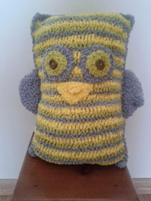 crochet owl pillow
