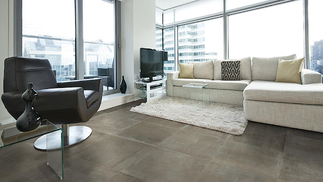 Living room tiles design with Cement and resins finish tiles Icon collection