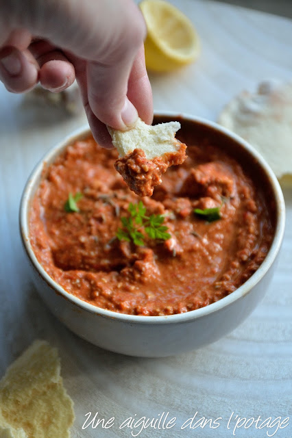 Muhammara, crème de poivrons rôtis, noix et mélasse de grenade