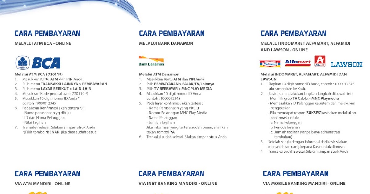 Cara Bayar Mnc Play Atm Bca Pemburu Soal Jawaban