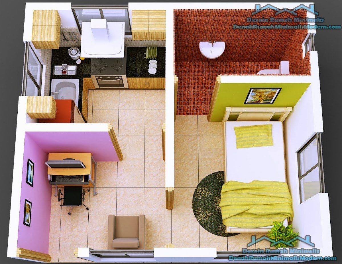 Gambar Desain Denah Rumah Minimalis Modern 1 Lantai ...