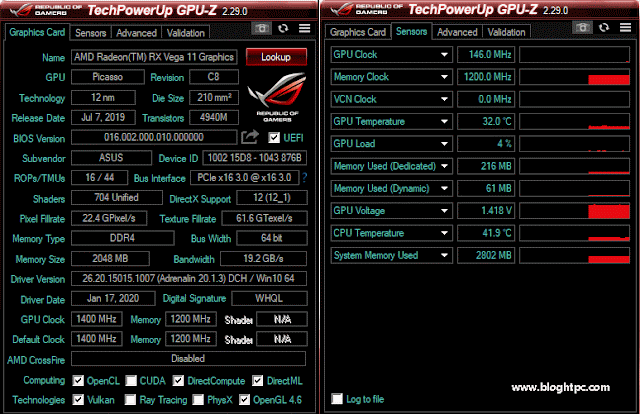ROG GPU-Z AMD RYZEN 5 3400G