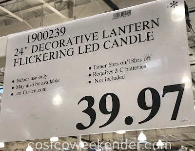 Deal for the 24in Decorative Lantern with Flickering LED Candle at Costco