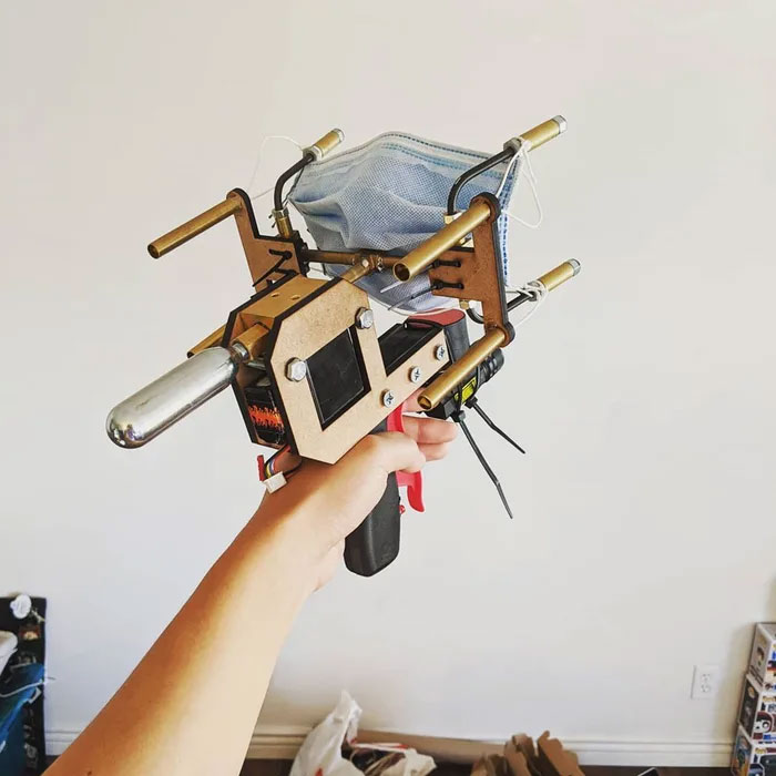 Mask Gun Launcher Gun That Shoots Masks Onto People's Faces Amazing
