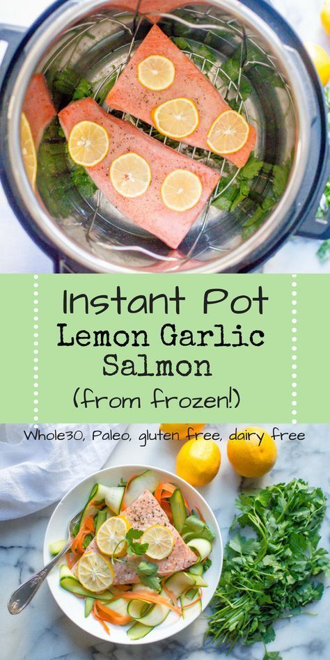 Instant pot lemon garlic salmon (from frozen!) - My Best Cooking