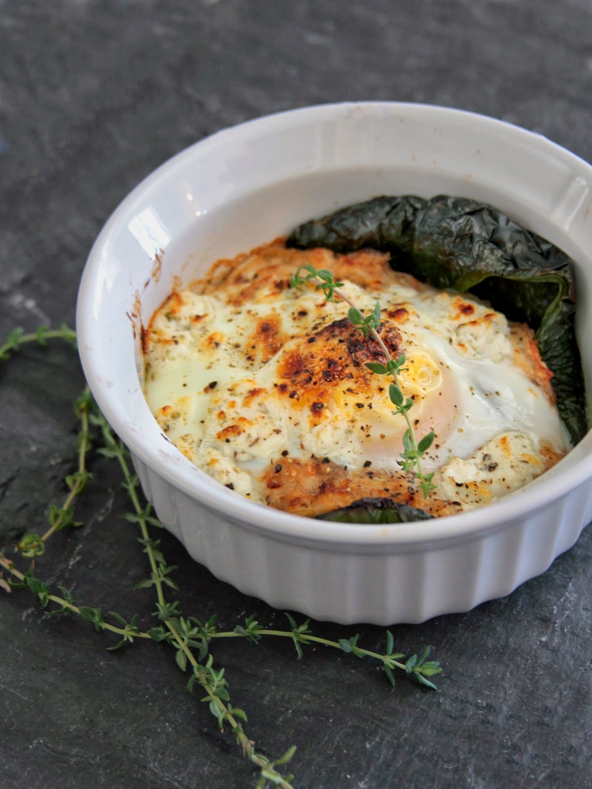 Jacob & Chelsea Recipe Baked Eggs with Poblano Pepper and Crab