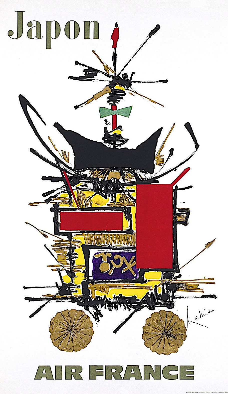 Georges Mathieu 1968 poster a 1968 poster by Georges Mathieu for Air France to Japan