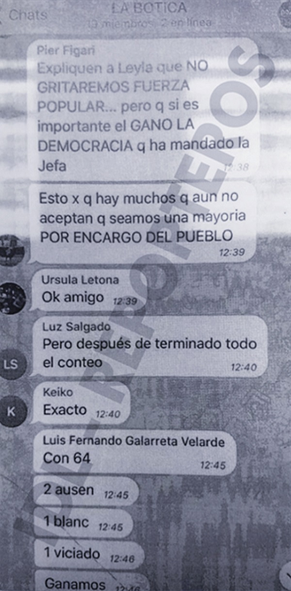 Chat La Botica: Keiko Fujimori y Pier Figari Chat La Botica: Keiko Fujimori y Pier Figari