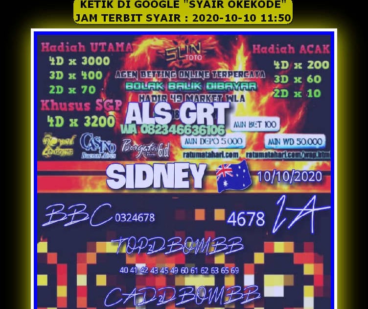 Forum Syair Asiktoto Sdy 10 Oktober 2021 Terbaru