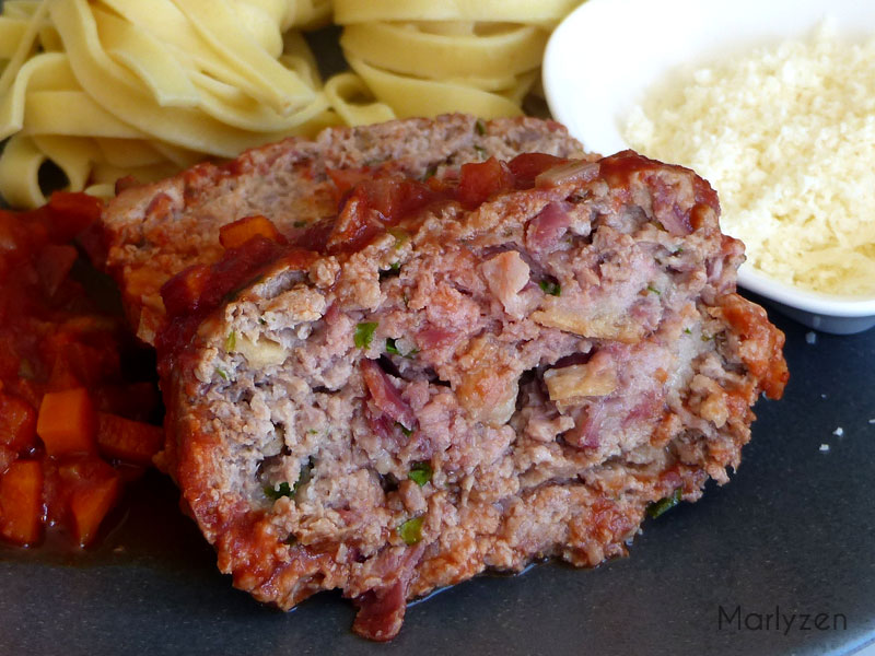 Pain de viande à la sauce tomate et au vin rouge