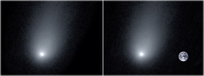 cometa borisov comparação com a terra 