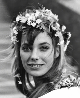 Jane Birken with crown of flowers
