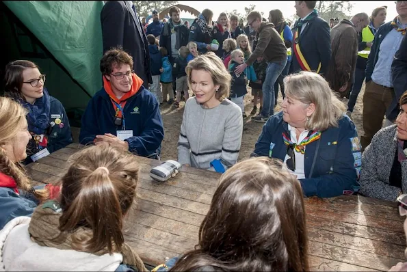 Queen Mathilde of Belgium attend the celebrations for the 100th anniversary of youth movement 'Catholic Guides in Belgium' (Guides Catholiques de Belgique) in Namur,