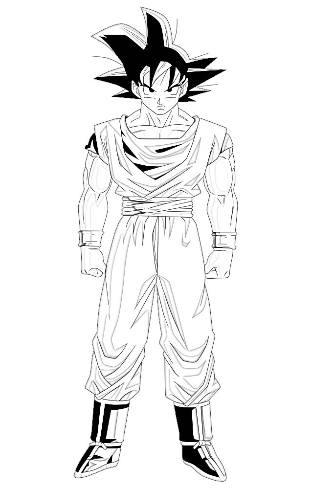 Goku Fase 3 Para Colorear