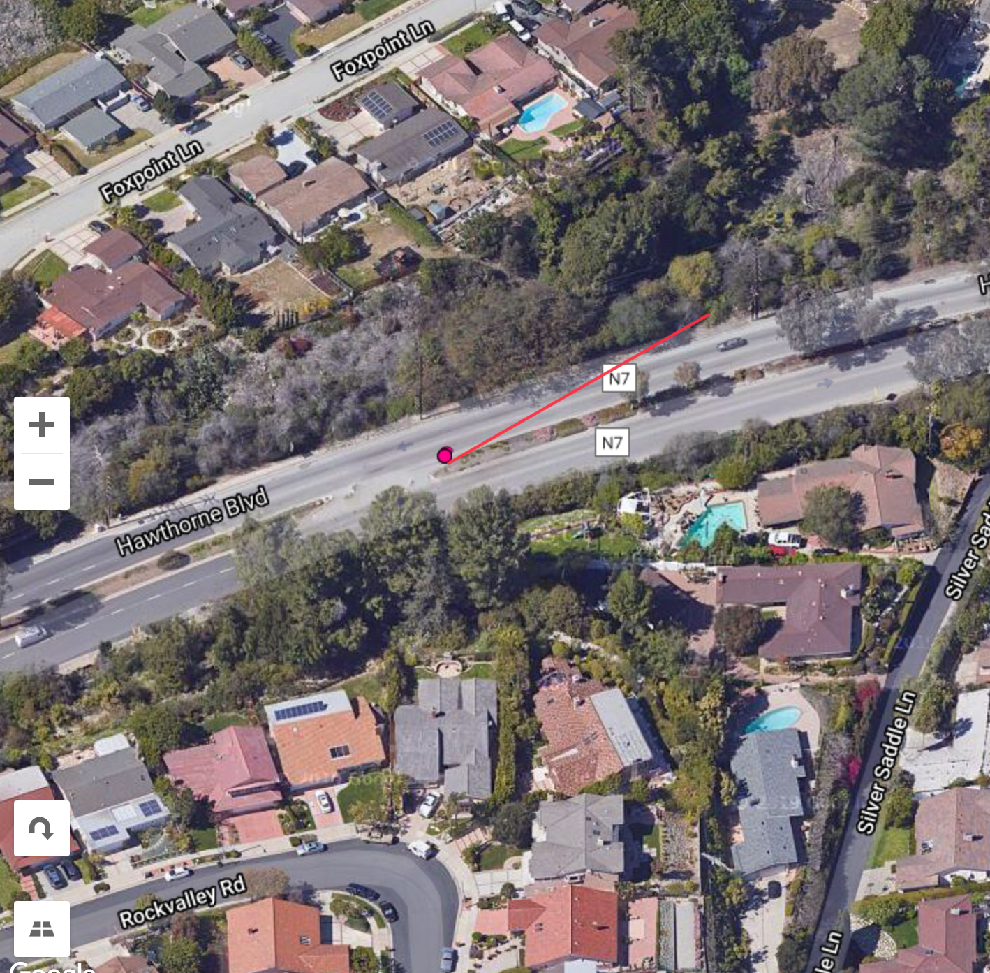 Tiger Woods Crash Location Map Palos Verdes, California