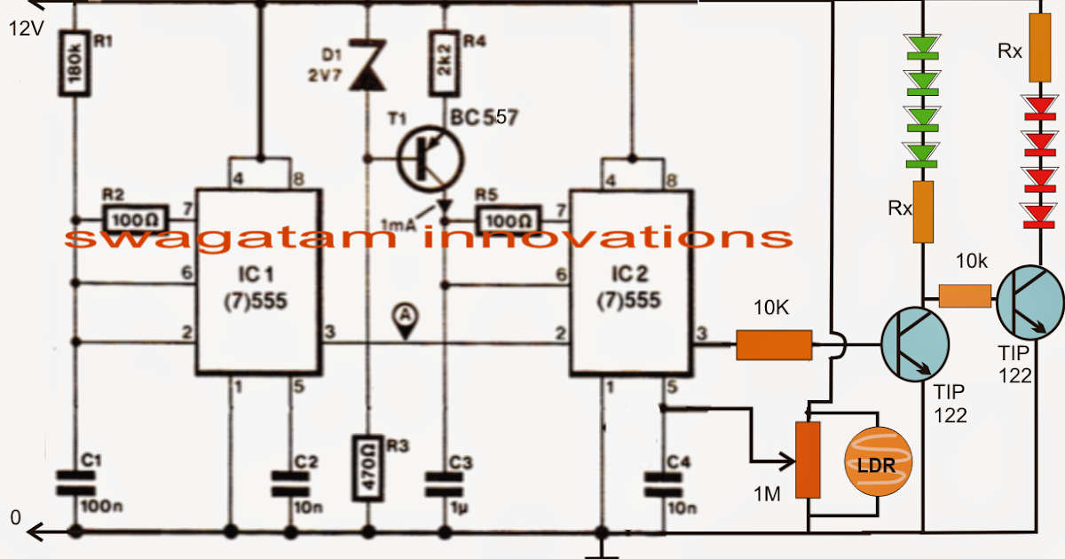 Download Light Dependent LED Intensity Controller Circuit. | Circuit