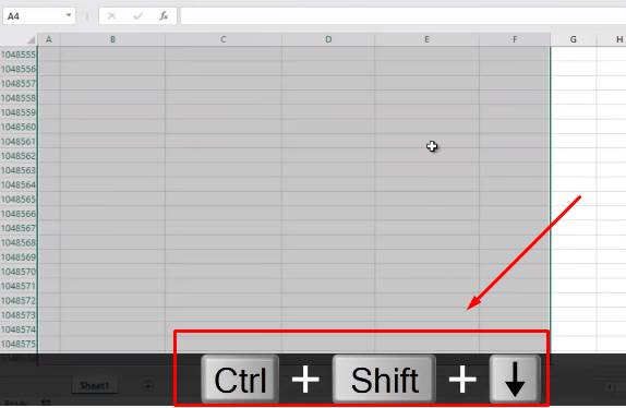blok semua baris di excel
