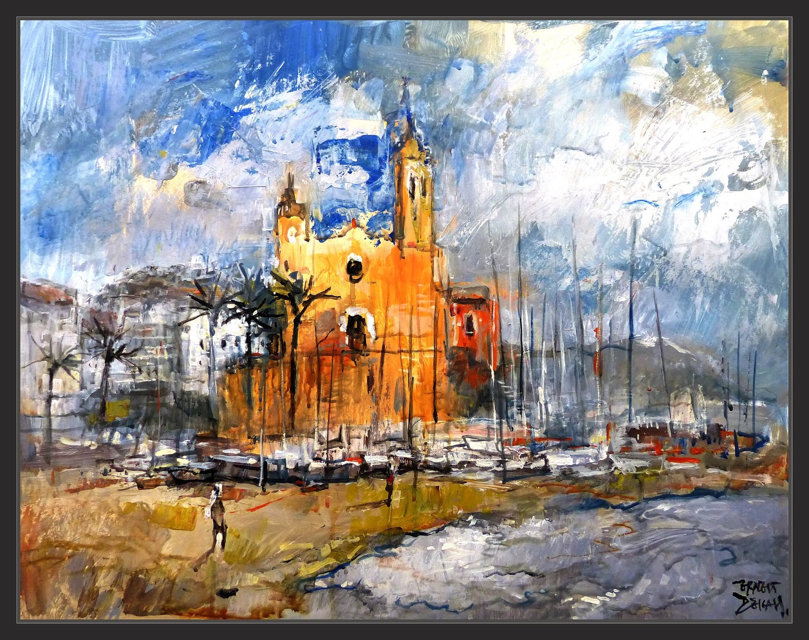 Ernest Descals.Artista Pintor PLATJASANT SEBASTIÁSITGESPINTURES