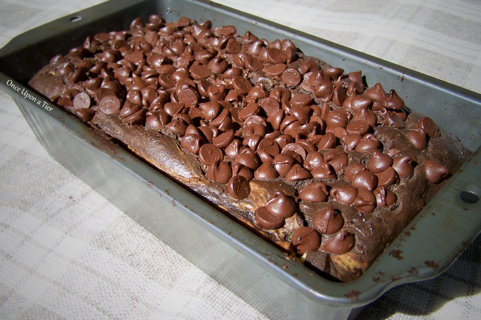 Once Upon a Tier Chocolate Loaf Cake with a Mint Cream Cheese Swirl