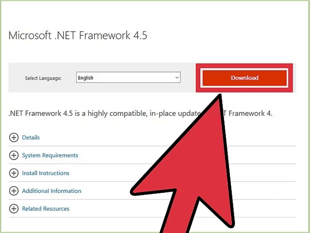 تحميل NET Framework 4.5. و تثبيتها