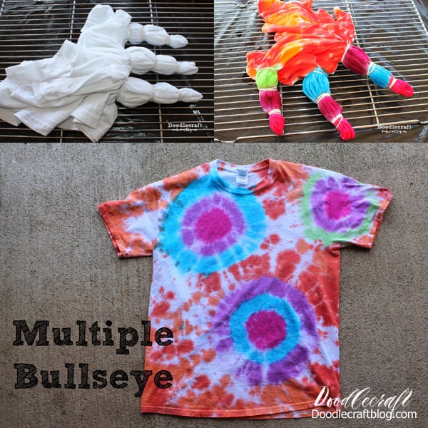 Multiple Bullseye!   Same as the target or bullseye, but smaller and in different spots on the shirt.