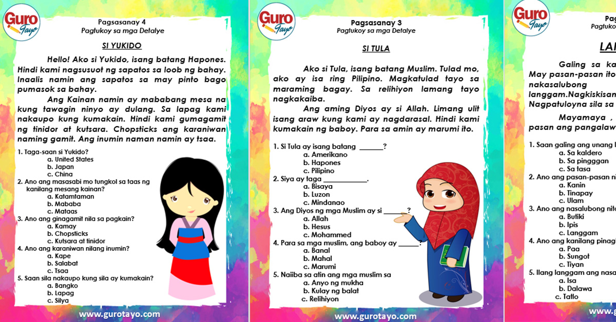 9 Mga Tula ideas  reading comprehension for kids, kindergarten reading  worksheets, remedial reading