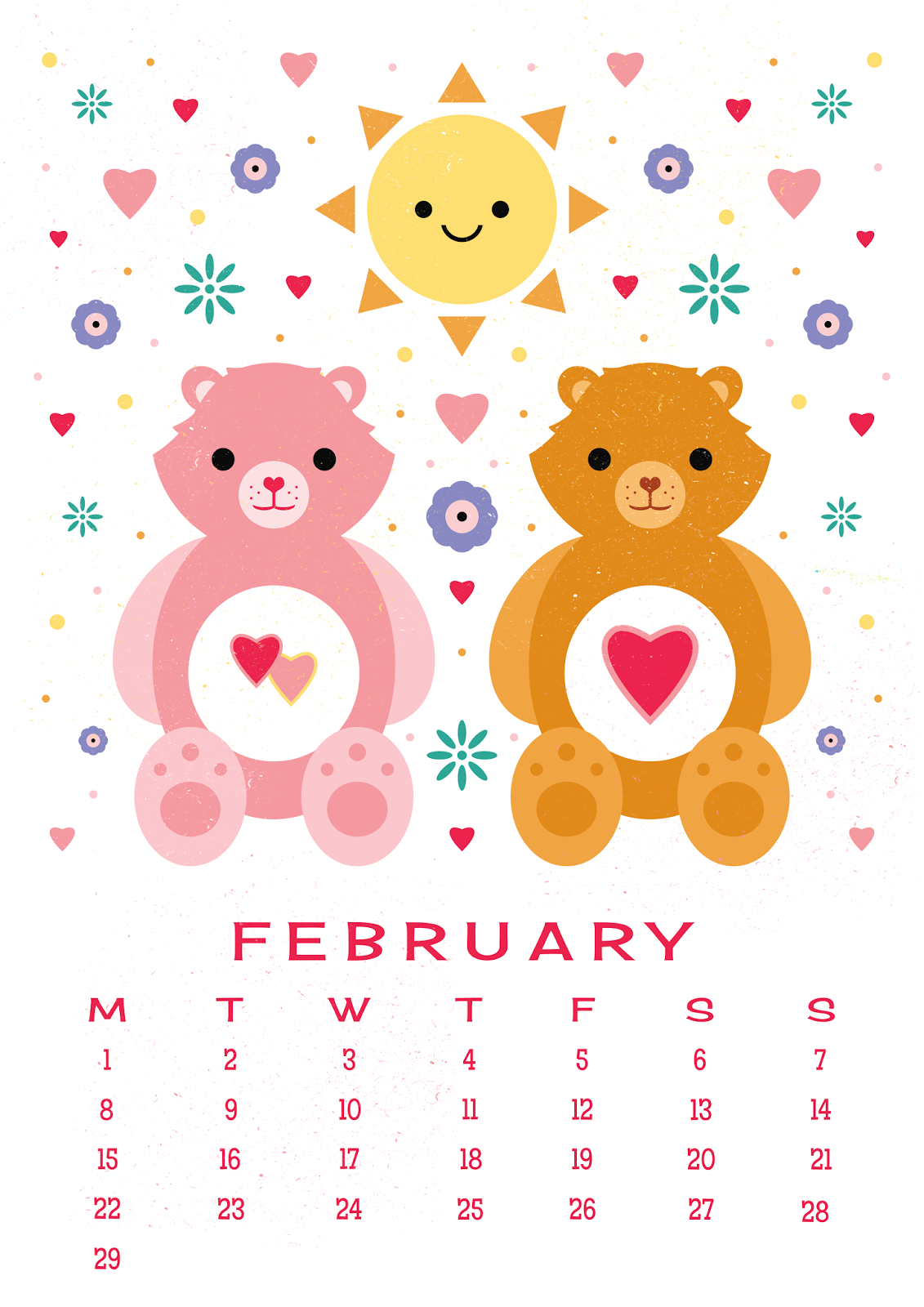 Carly Watts Art & Illustration: Free Printable: February Calendar