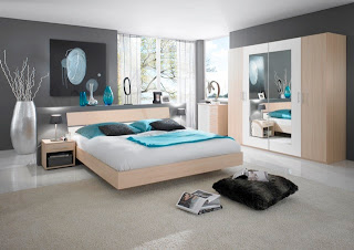 Dormitorios en gris y turquesa - Ideas para decorar dormitorios