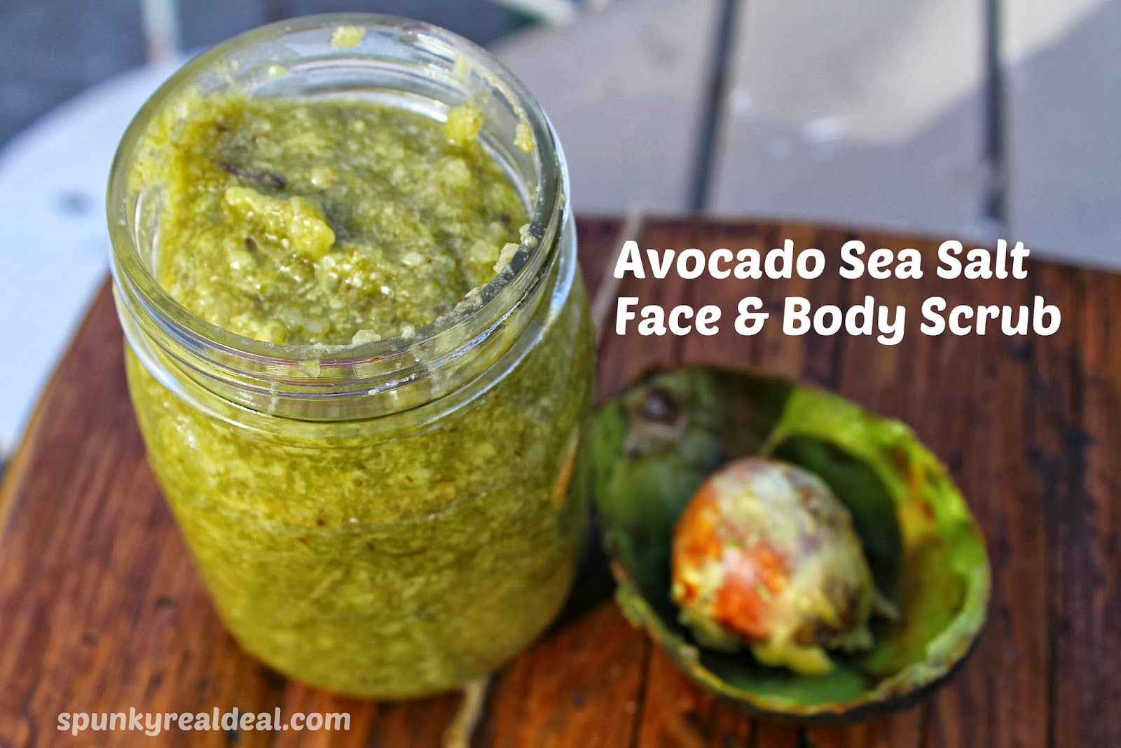 Avocado Sea Salt face & body scrub {DIY}