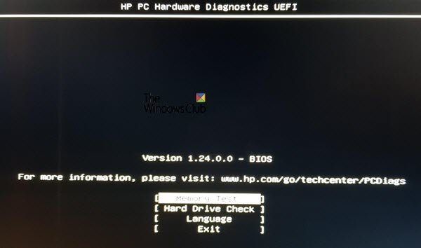 UEFI de diagnostic matériel PC HP sous Windows 10