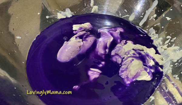 homemade ice cream, homemade gelato, two-ingredient ice cream recipe, ube-nangka ice cream recipe, how to make homemade ube-nangka ice cream, jackfruit, fruits in season, nangka, ube, purple yam, purple camote, homecooking, from my kitchen, desserts, summer, summer fruits, hand mixer, freezer, cool desserts, homecook, Alaska Condensada Ube-Licious Macapuno, all-purpose cream, Nestle Cream, condensed milk, ube halaya, cheese, cheese ice cream, kitchen equipment, kitchen tools, purple