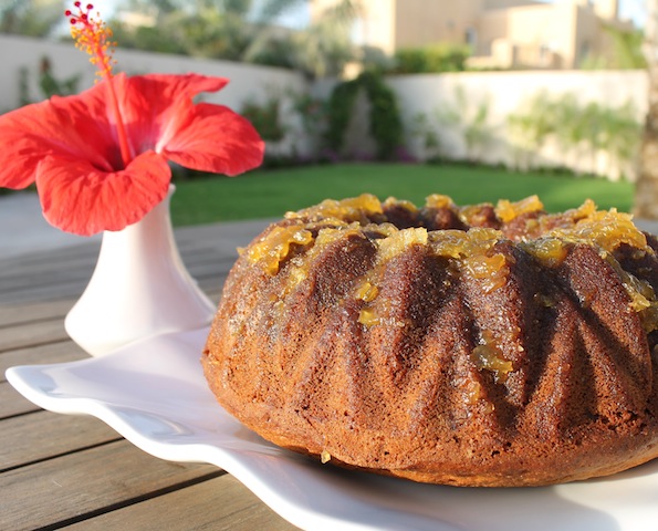 Food Lust People Love: A tender crumbed pineapple Bundt cake filled with pineapple jam, just like the Malaysian kuih tats or pineapple tarts made for Chinese New Year and Hari Raya.