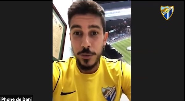 Dani Barrio - Málaga -: "Espero que pronto se solucione todo, os quiero ver por La Rosaleda"