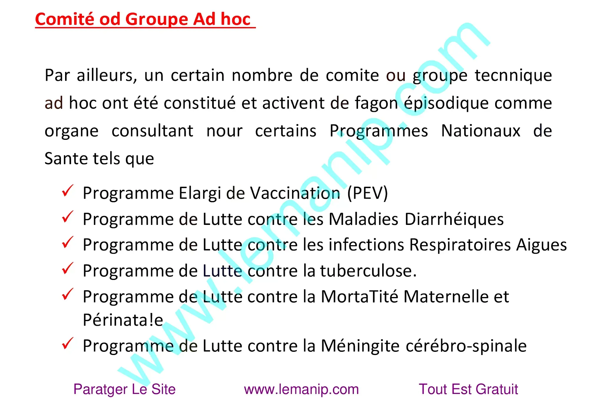 Comité od Groupe Ad hoc