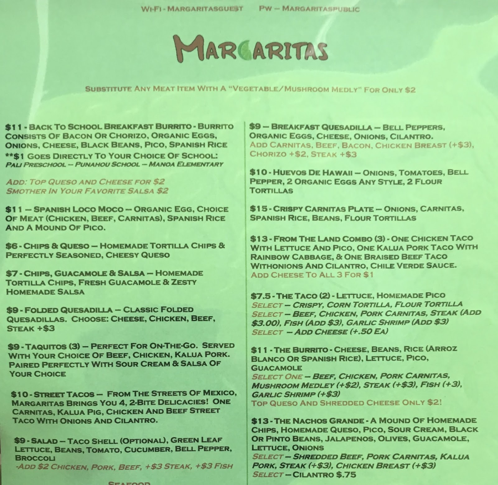 TASTE OF HAWAII MARGARITAS