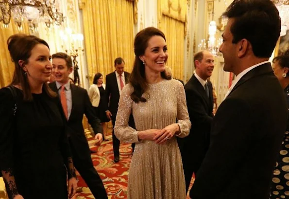 Kate Middleton, Duchess Catherine of of Cambridge wore Rhona Silver Dress, Mette-Marit wore same Erdem Dress