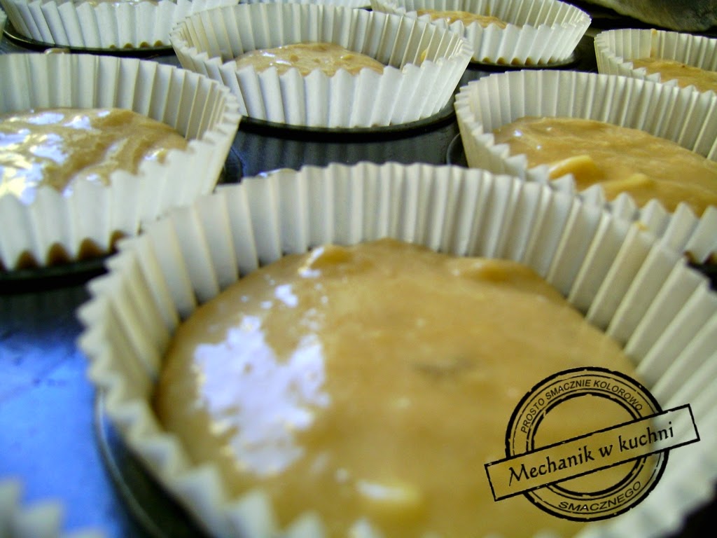 Muffiny bananowe Cukiernia Lidla Mechanik w kuchni muffiny przygotowanie do zapiekania
