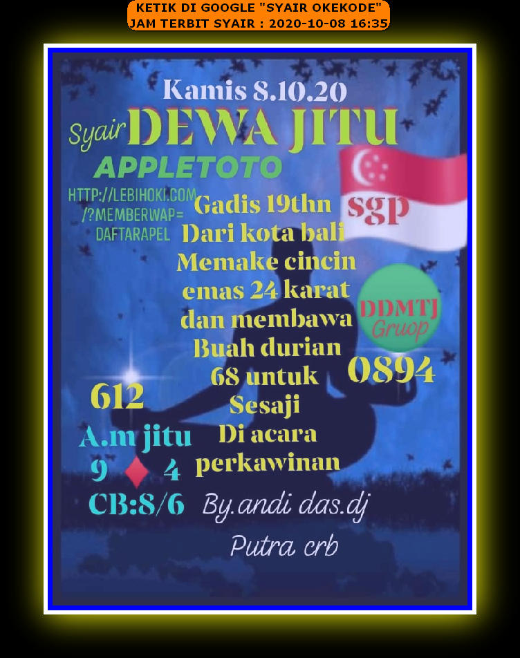 1 New Message Kode Syair Singapore 8 Oktober 2020 Forum Syair Togel Hongkong Singapura Sydney