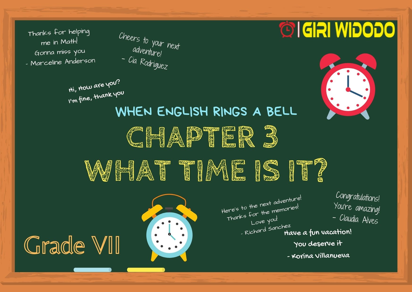 Materi Bahasa Inggris Kelas 7 Chapter 3 What Time is It