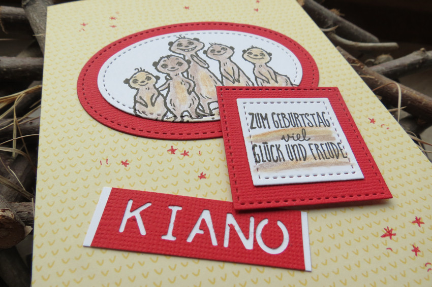 Geburtstagskarte mit Erdmännchen