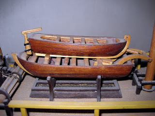 life boats on the HMS Bounty model ship created by Jan Duyn