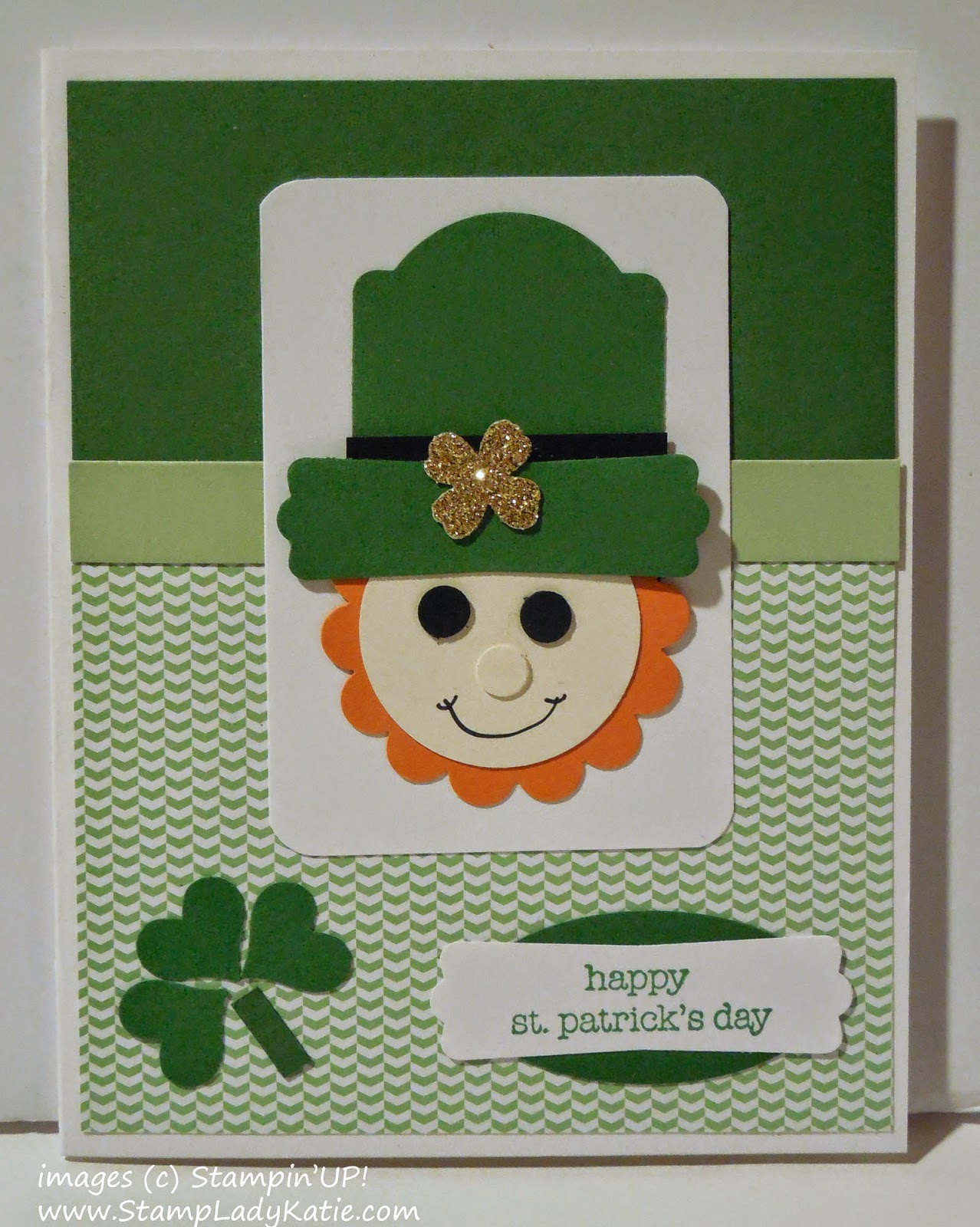 StampLadyKatie.com: Leprechaun Punch Art Card for St. Patrick's Day