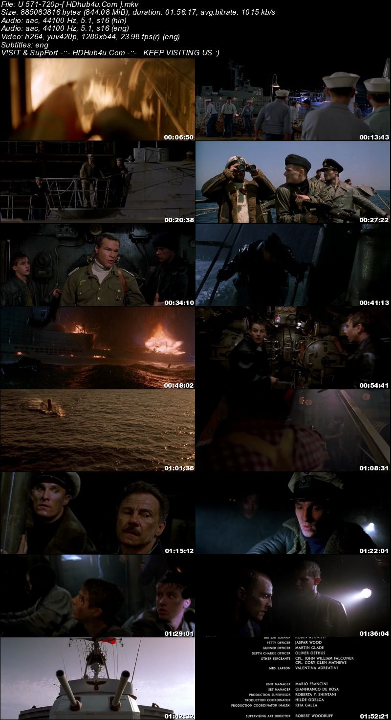 U 571 2000 Hindi Dual Audio 480p BluRay Esub 350Mb Download