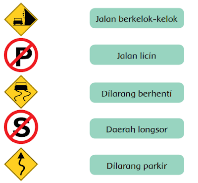 Pasangkan simbol rambu-rambu lalu lintas www.simplenews.me