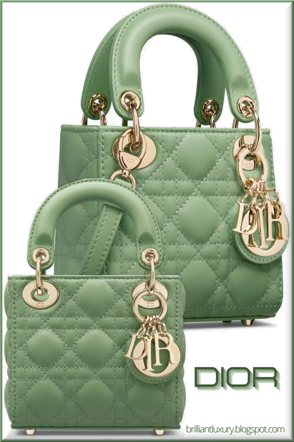 ♦Dior micro Lady Dior deep mint green cannage lambskin bag #dior #bags #brilliantluxury ♦Dior micro Lady Dior deep mint green cannage lambskin bag #dior #bags #brilliantluxury